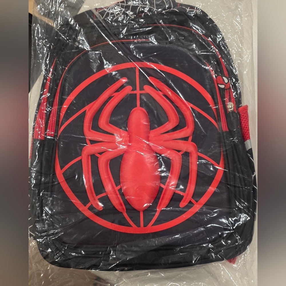 Spiderman Black and Red Spider Design Kid's Backpack